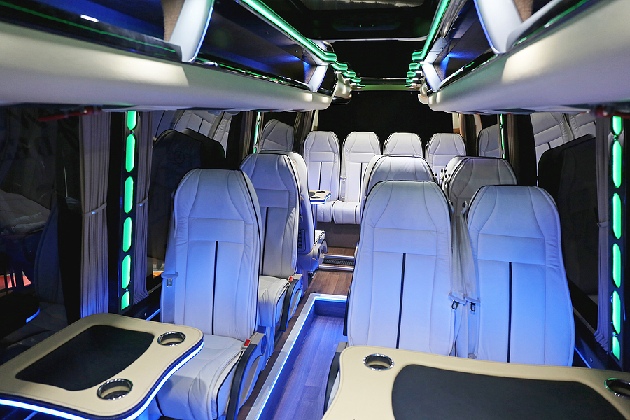 sprinter limo party bus rental interior