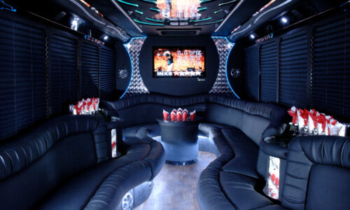 18 people Amsterdam party bus interior