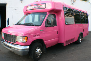 pink party bus bachelorette